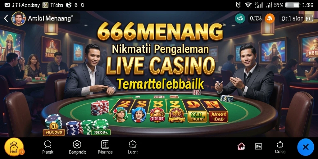 Screenshot 666MENANG menampilkan dealer langsung dalam aksi permainan Live Casino.
