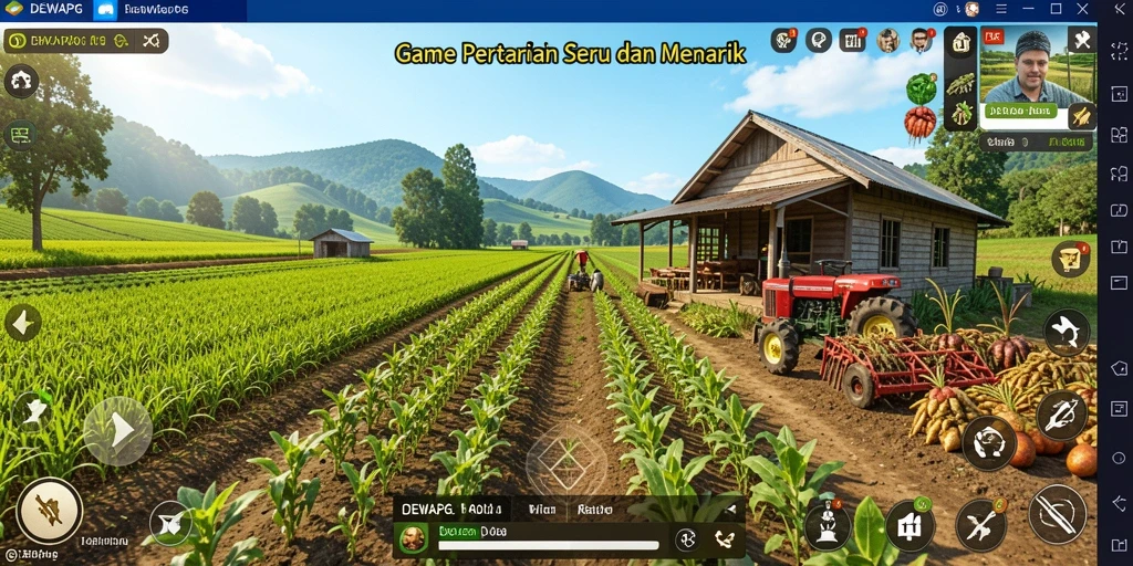 Tampilan gameplay DEWAPG yang seru dan menarik saat bertani.