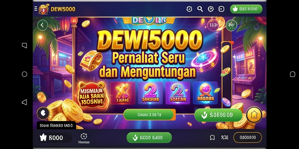 Screenshot DEWI5000 menampilkan gameplay Slot yang seru.