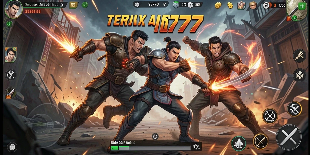 Screenshot ID777 menampilkan duel seru antar karakter dalam arena pertarungan yang dinamis.