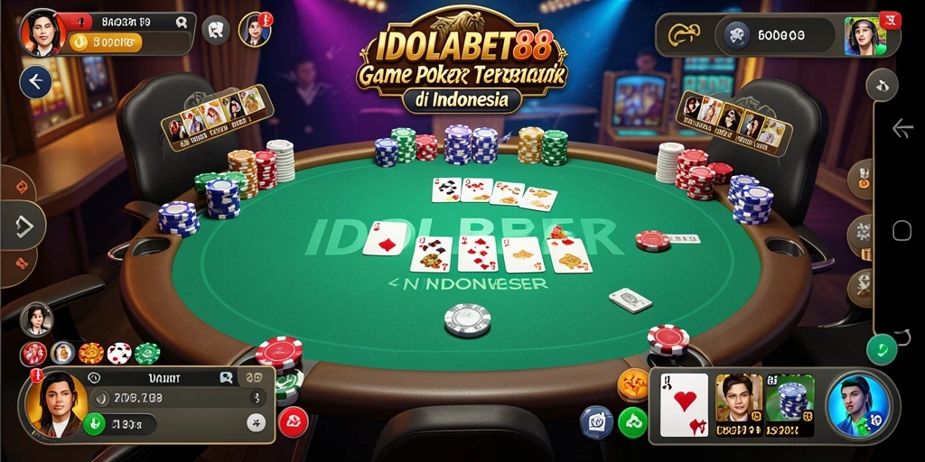 Tampilan gameplay <strong>IDOLABET88</strong> dengan suasana poker yang mendebarkan.