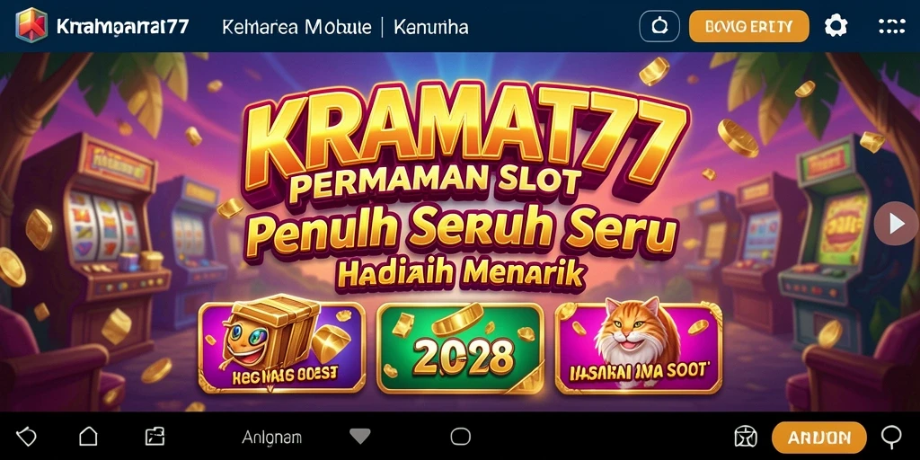 Tampilan screenshot utama KRAMAT77 menampilkan gameplay Slot yang seru.