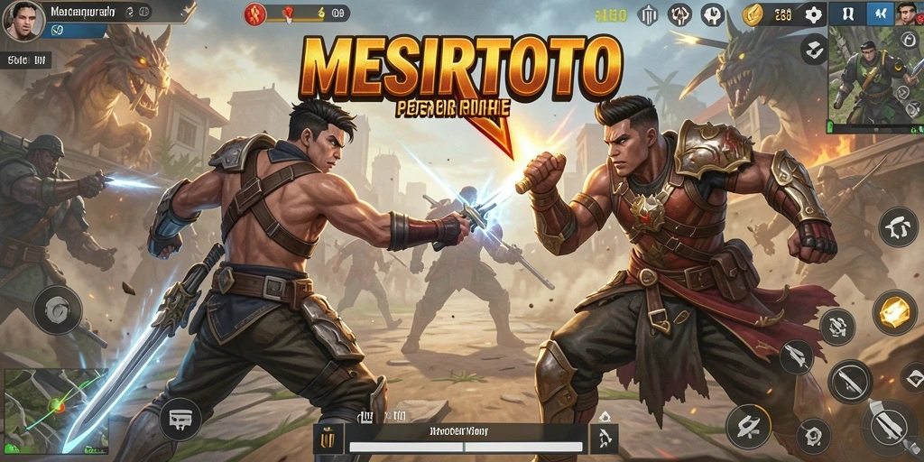 Gameplay mendebarkan di MESIRTOTO saat bertarung melawan pemain lain.