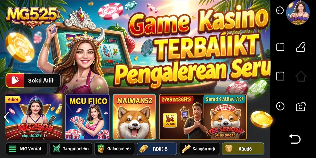 Tampilan gameplay seru dan menarik dari MG525 dalam suasana Kasino.