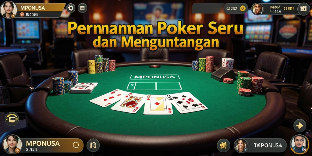 Tampilan menarik dari gameplay poker di MPONUSA.