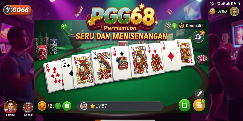 Tampilan gameplay PGG68 menampilkan pemain bersaing dalam domino.