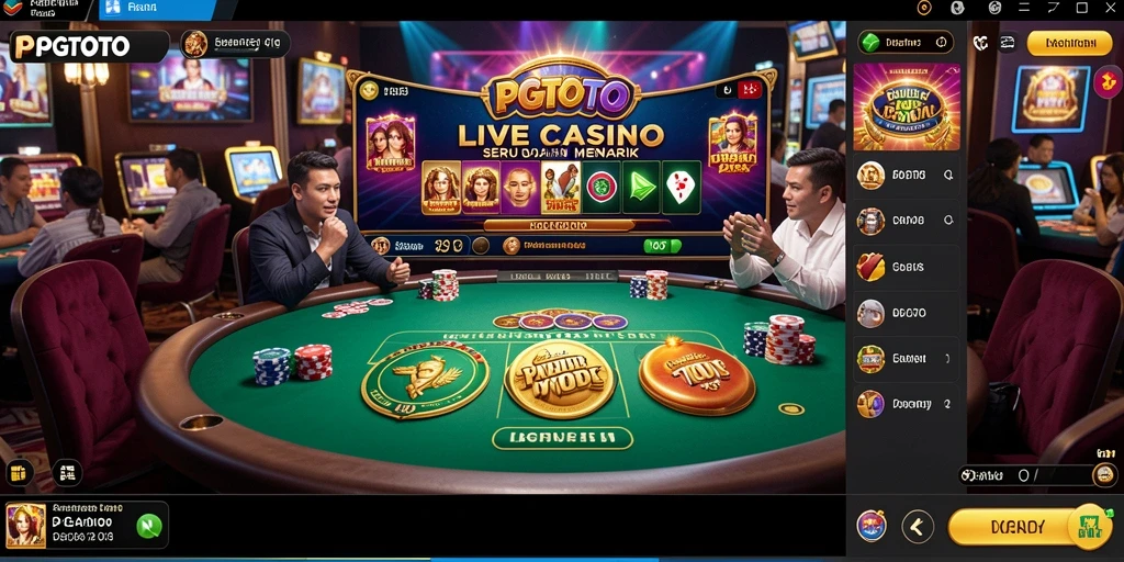 Tampilan gameplay Live Casino yang seru dan interaktif dari PGTOTO.