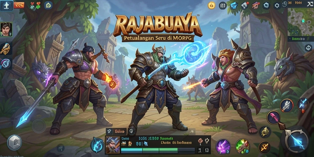 Menampilkan aksi gameplay seru dalam dunia RAJABUAYA.