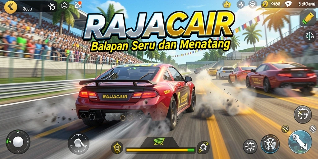 Screenshot gameplay RAJACAIR menampilkan balapan yang menegangkan dan penuh aksi.