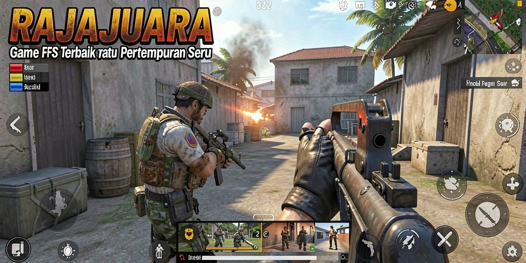 Screenshot gameplay RAJAJUARA menampilkan aksi tembak-menembak yang mendebarkan.