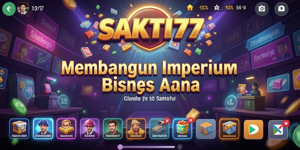 Screenshot gameplay <strong>SAKTI77</strong> menunjukkan pengelolaan bisnis yang dinamis.