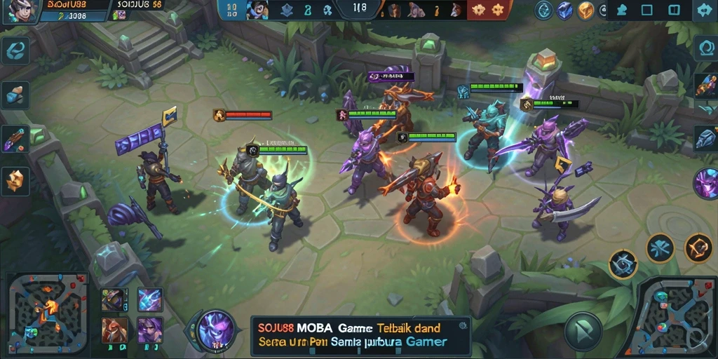 Tampilan gameplay seru dari SOJU88 dengan pertarungan tim yang sengit.