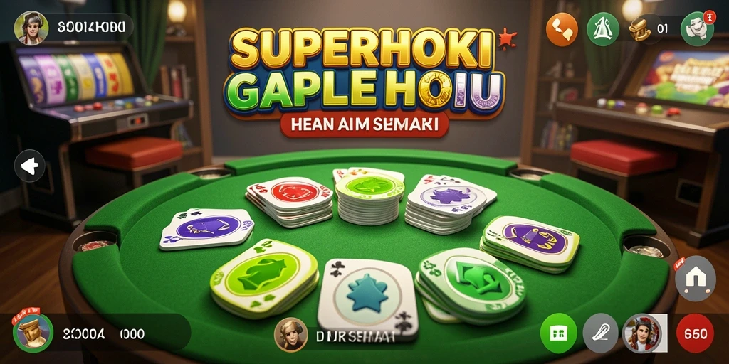 Tampilan gameplay Gaple yang menarik di SUPERHOKI.