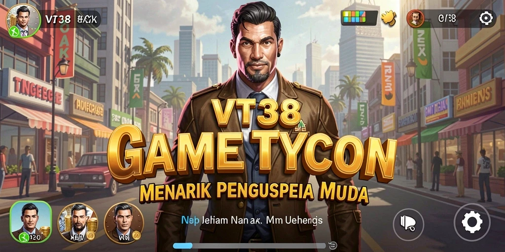 Tampilan gameplay VT38 yang menarik dengan elemen Tycoon yang kental.