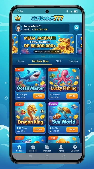 Screenshot aplikasi cendana777 saat menjelajahi katalog.